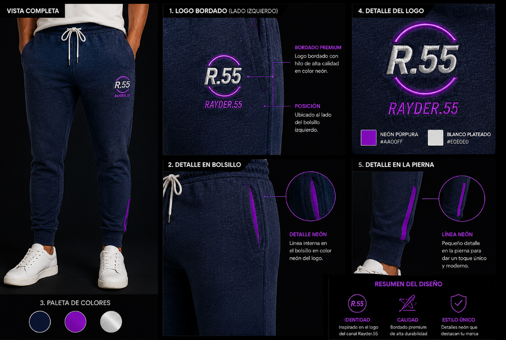 Pantalón Jogger R.55 Premium - Azul Marino